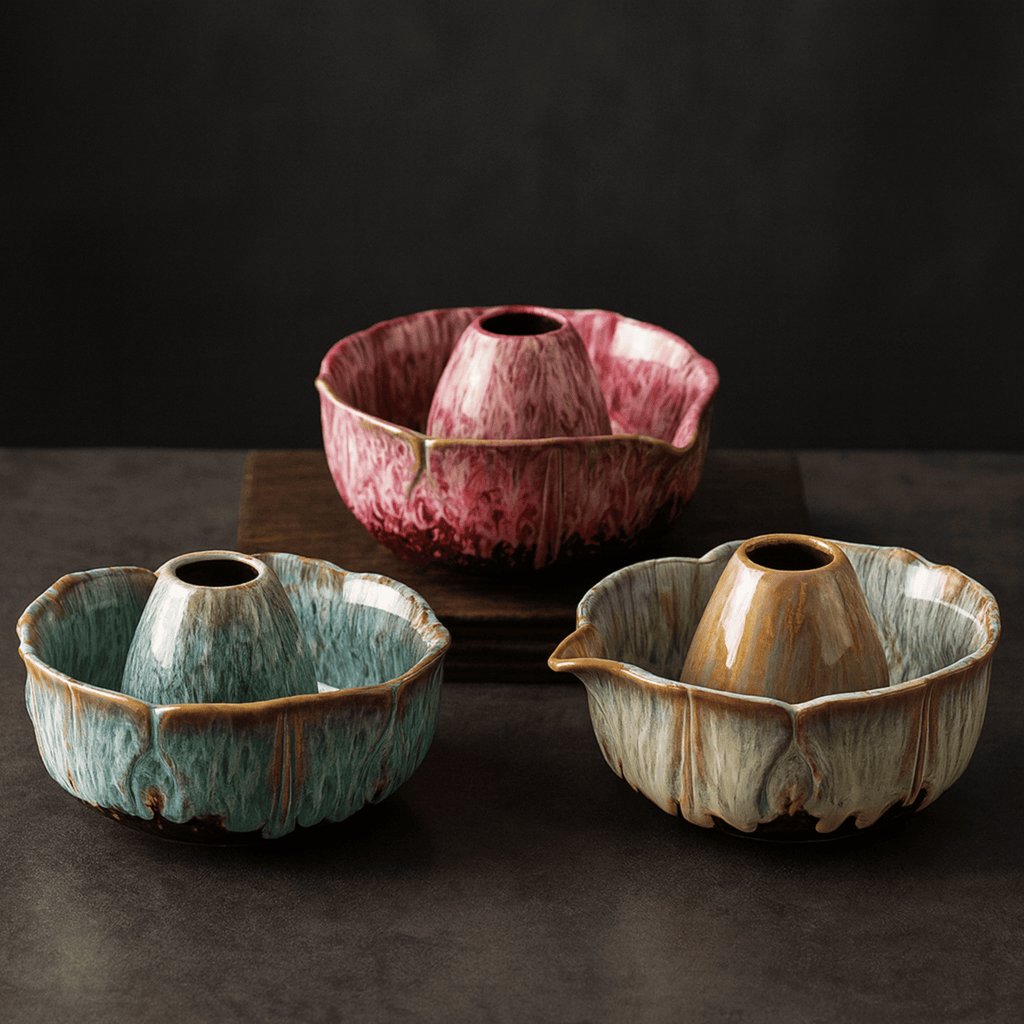 Elegant 8-delad keramisk ceremonikollektion – handglaserad hantverksset