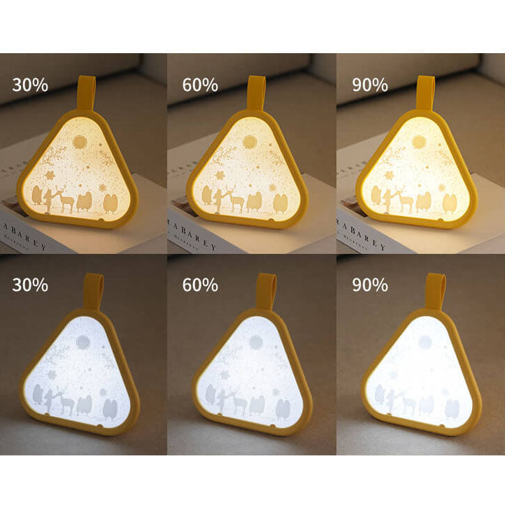 Geometric Glow LED Nattljus – Triangulär 7-färgs omgivande lampa
