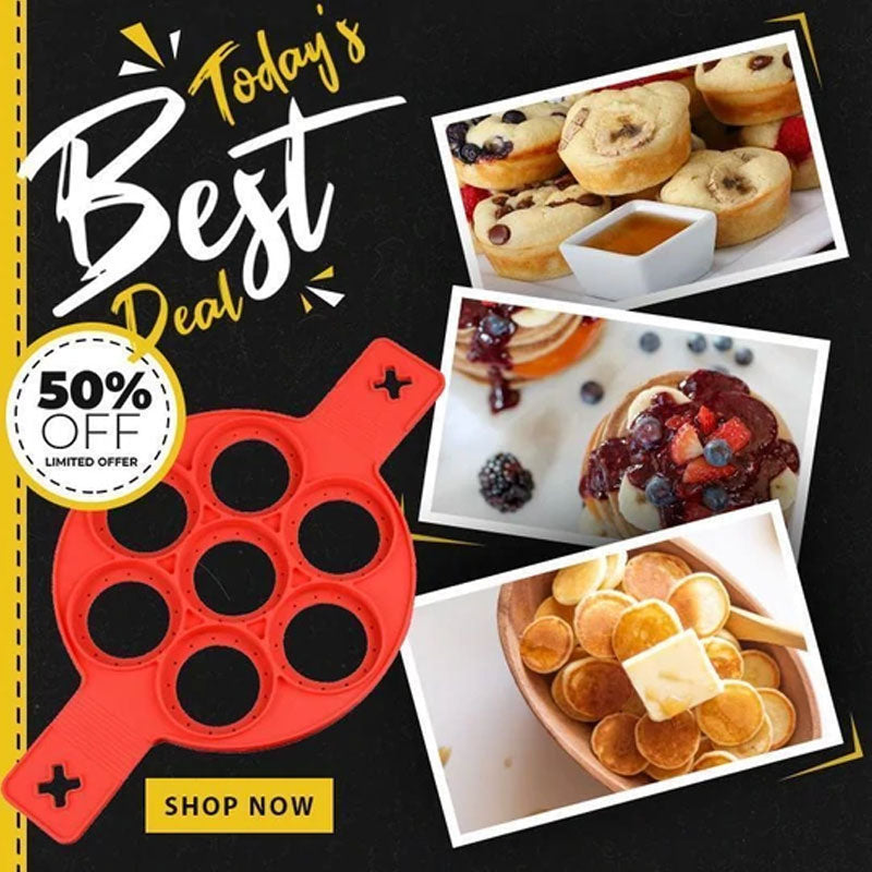 Non-stick silikonfrukostform – Perfekt för pannkakor och ägg