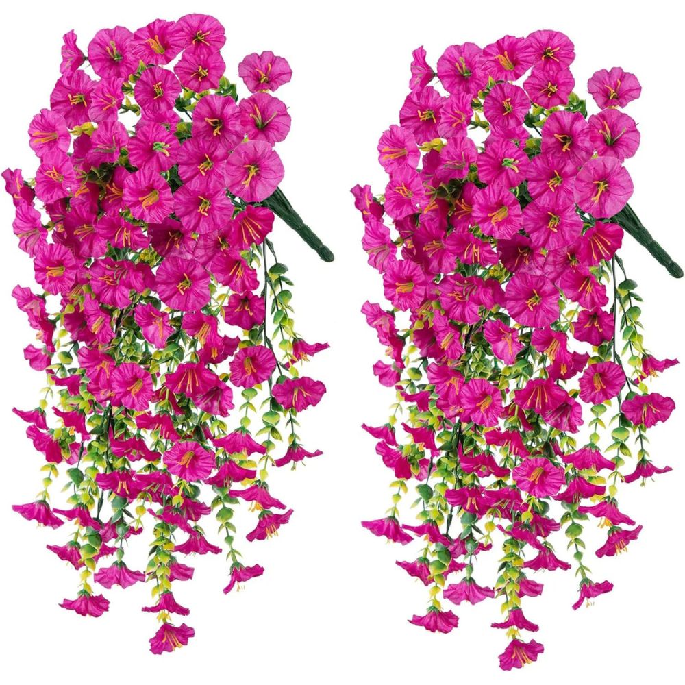 Konstgjorda hängande blommor för morgongloria – UV-beständig vinrankadekor