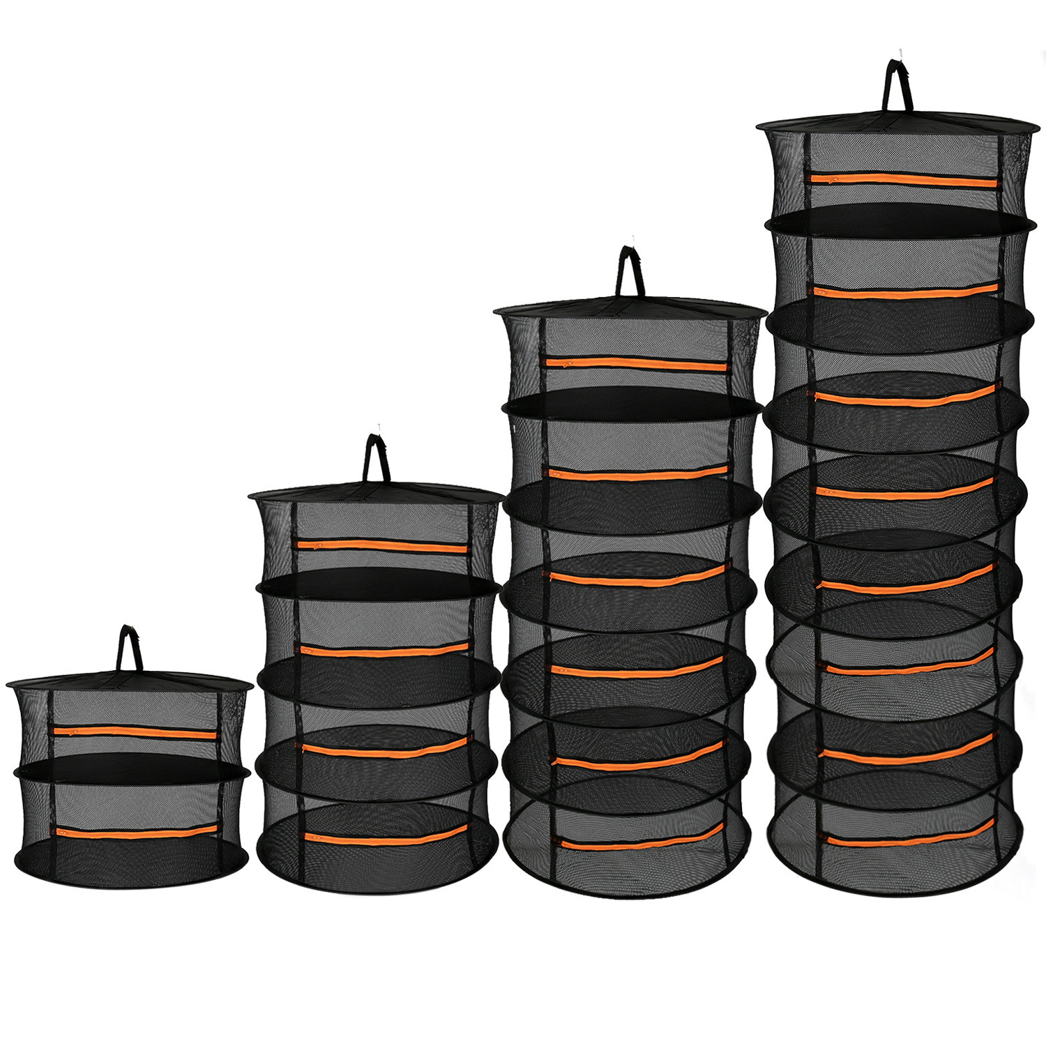 Hopfällbar torkställning i nät – Flerskiktad hängbricka för frukt, grönsaker och örter