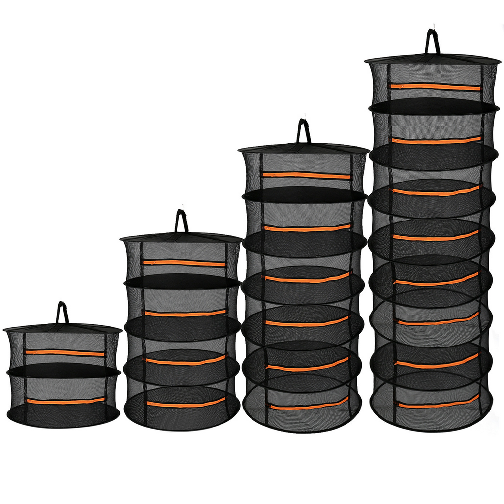 Hopfällbar torkställning i nät – Flerskiktad hängbricka för frukt, grönsaker och örter