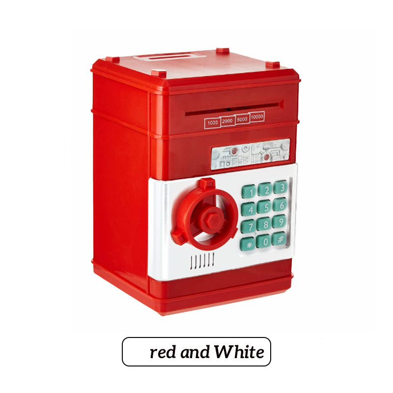 Elektronisk sparbössa för barn - bankomatliknande mynt- och kontantskåp