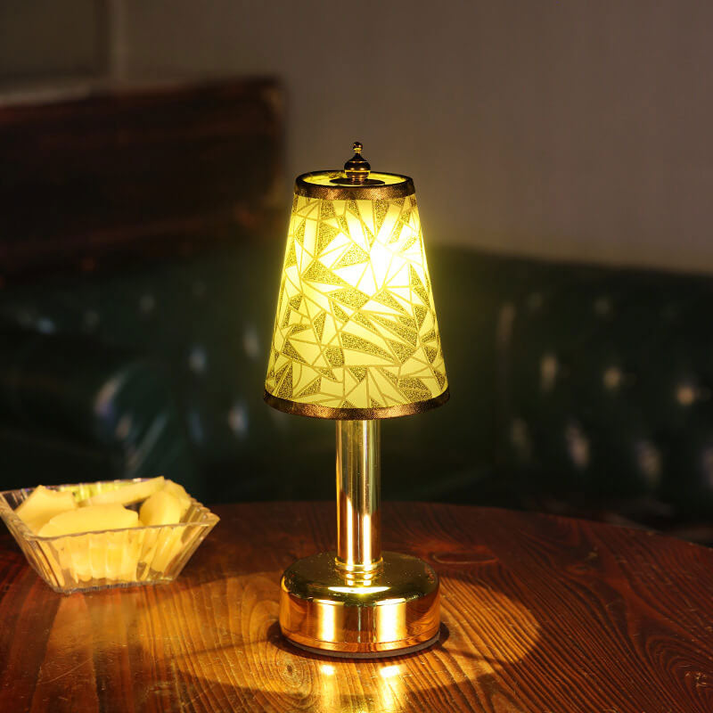 Retro Bloom LED-bordslampa – Uppladdningsbart tyg och metall nattlampa
