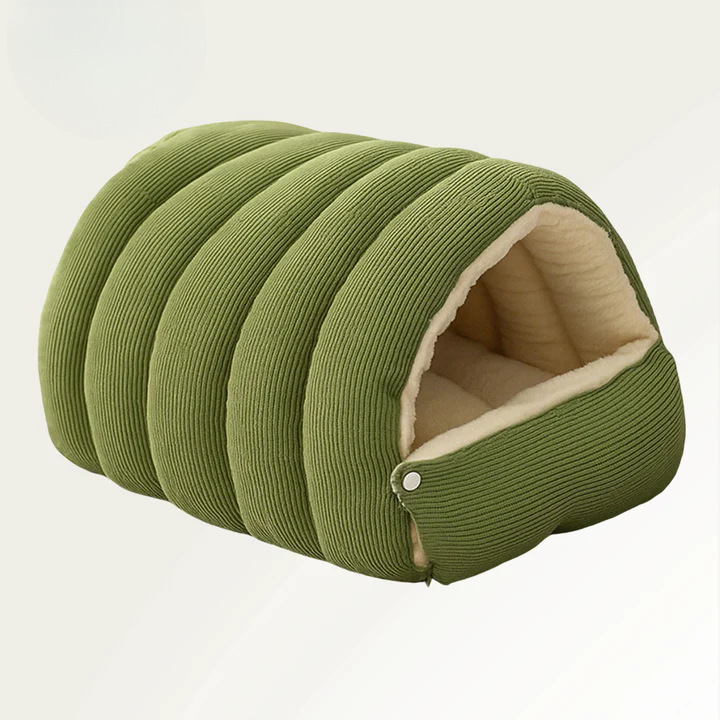 Mysig plyschig husdjursgrotta – Mjuk manchesterbädd för katter och hundar, mysig varm sovplats