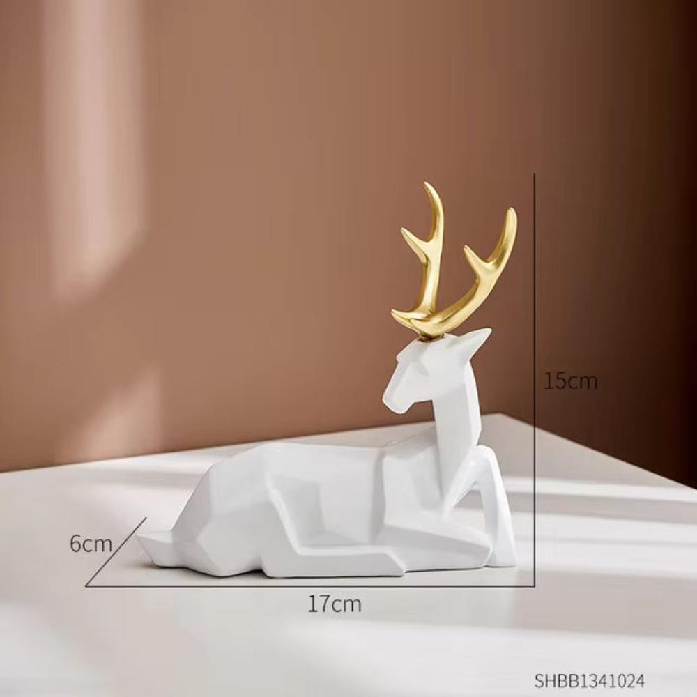 Geometrisk hjortskulptur – modernt accentstycke