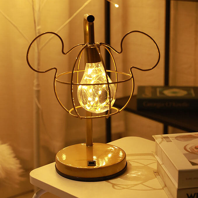 WhimsiMouse Wire Cage LED-lampa – Lekfull Charm, Vintage Glow
