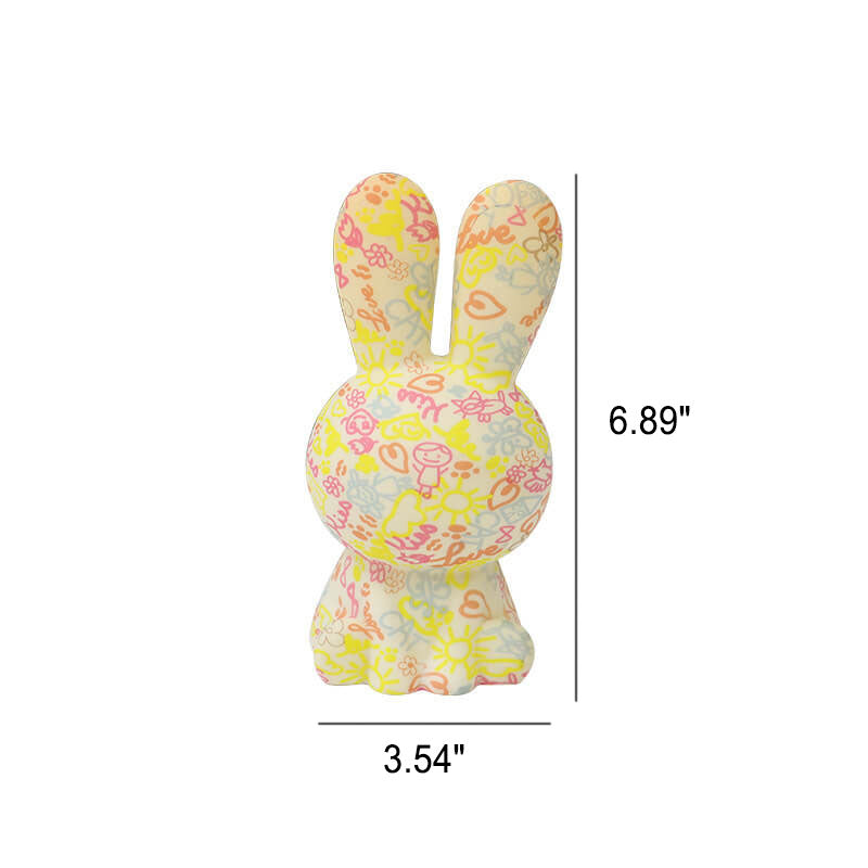 RainbowBunny | Kreativ 3D-skriven LED-nattlampa med handmålad design