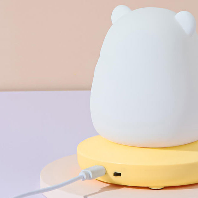 Bedårande silikon nattlampa med djur - USB-laddningsbar bordsdekoration