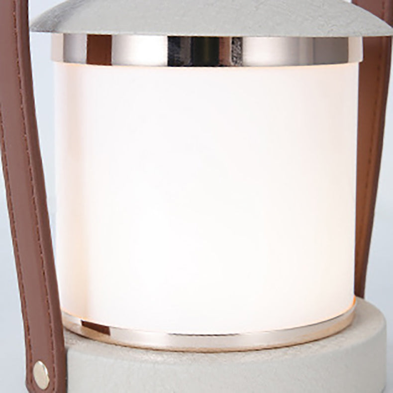 Portable LED Cylinder Lamp – Sleek Leather Look