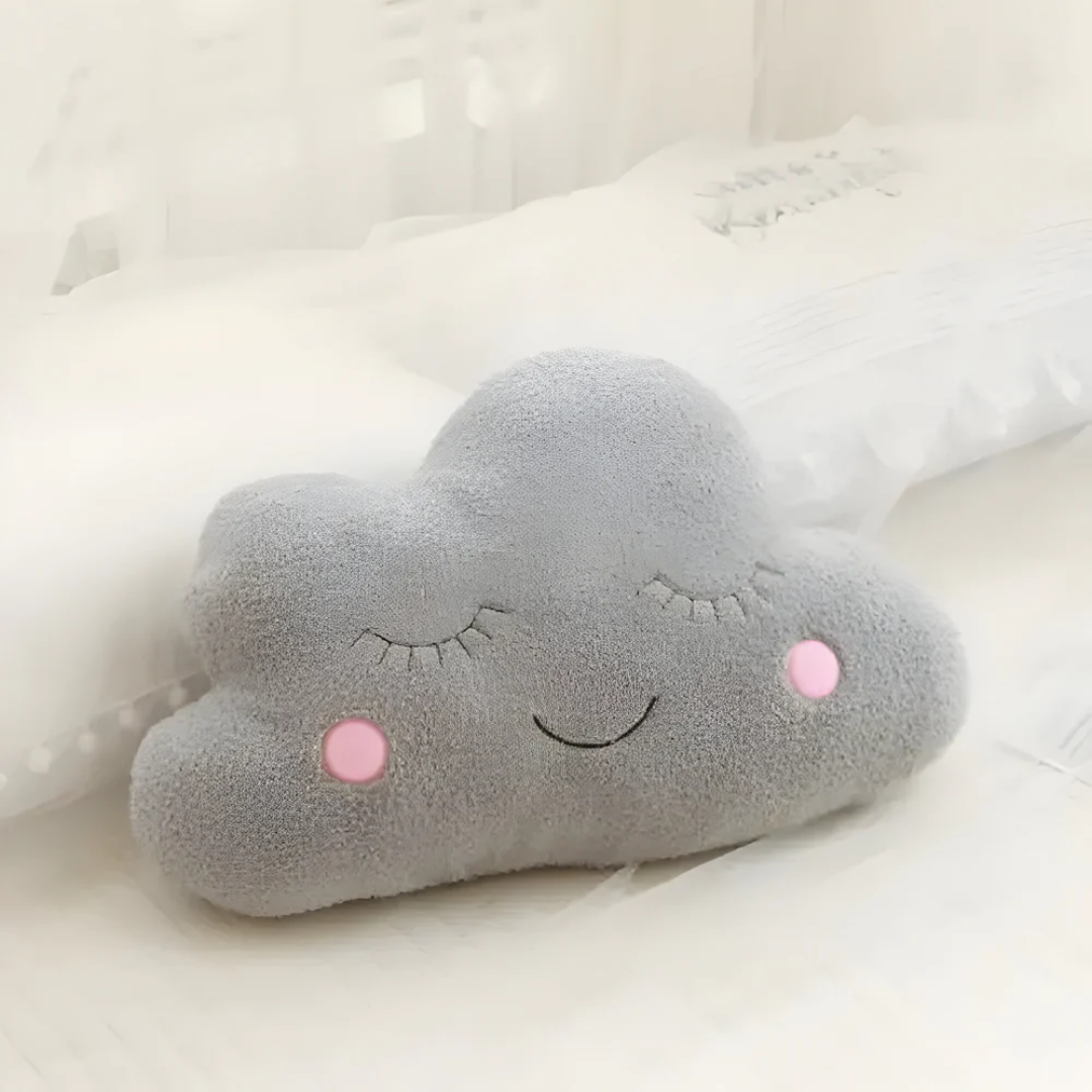 Molnformad plyschkudde – Mjuk dekorativ kudde för soffa och sovrum