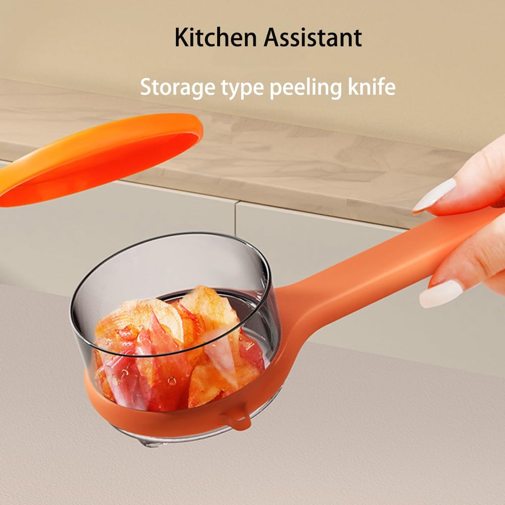 Ergonomisk 2-i-1-skalare med integrerad avfallsuppsamlare — Ett kladdfritt köksnödvändigt