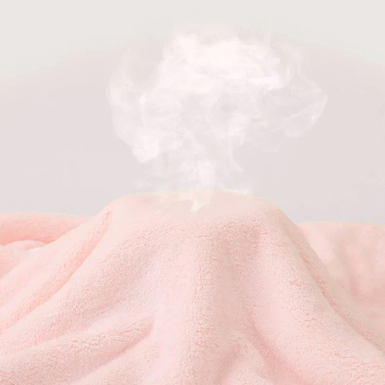 Ultramjuk fleeceponcho med huva – Snabbtorkande unisex bad- och spa-morgonrock