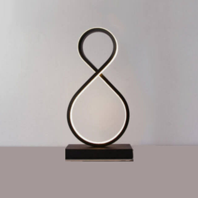 Elegant Infinity Curve LED-bordslampa – modern 8-formad minimalistisk design