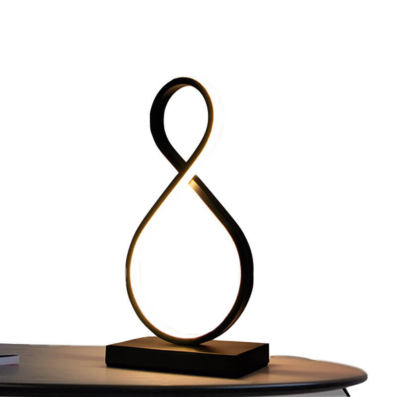 Elegant Infinity Curve LED-bordslampa – modern 8-formad minimalistisk design