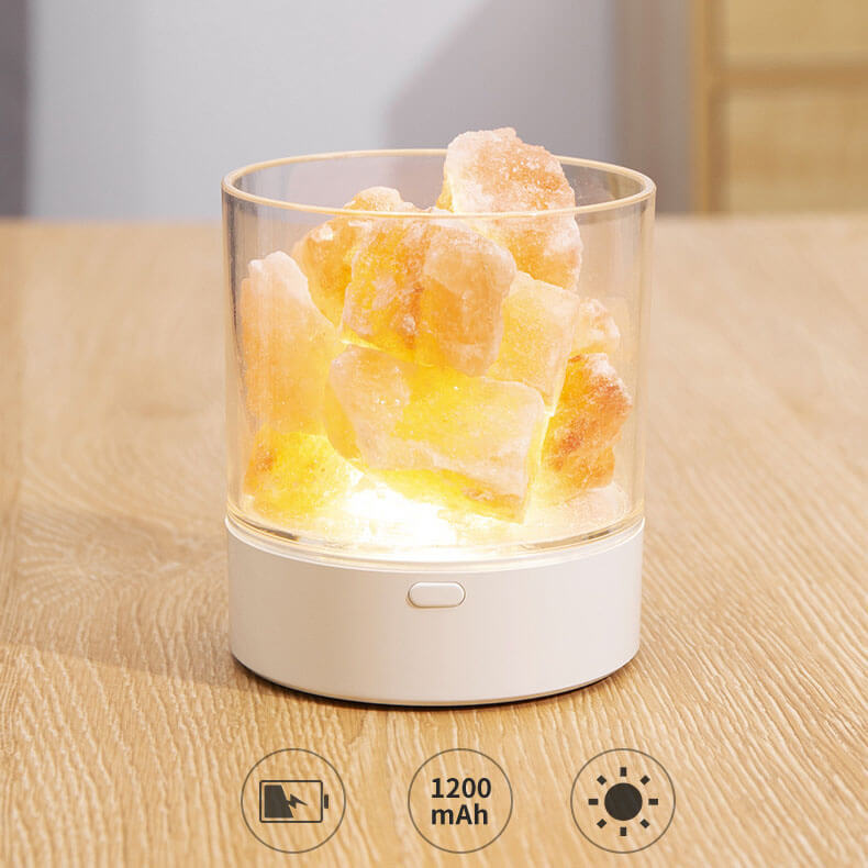 Flaminspirerad saltlampa LED-nattlampa – Mysig koppbordslampa
