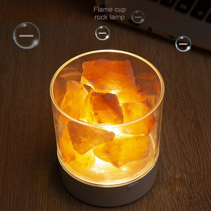 Flaminspirerad saltlampa LED-nattlampa – Mysig koppbordslampa