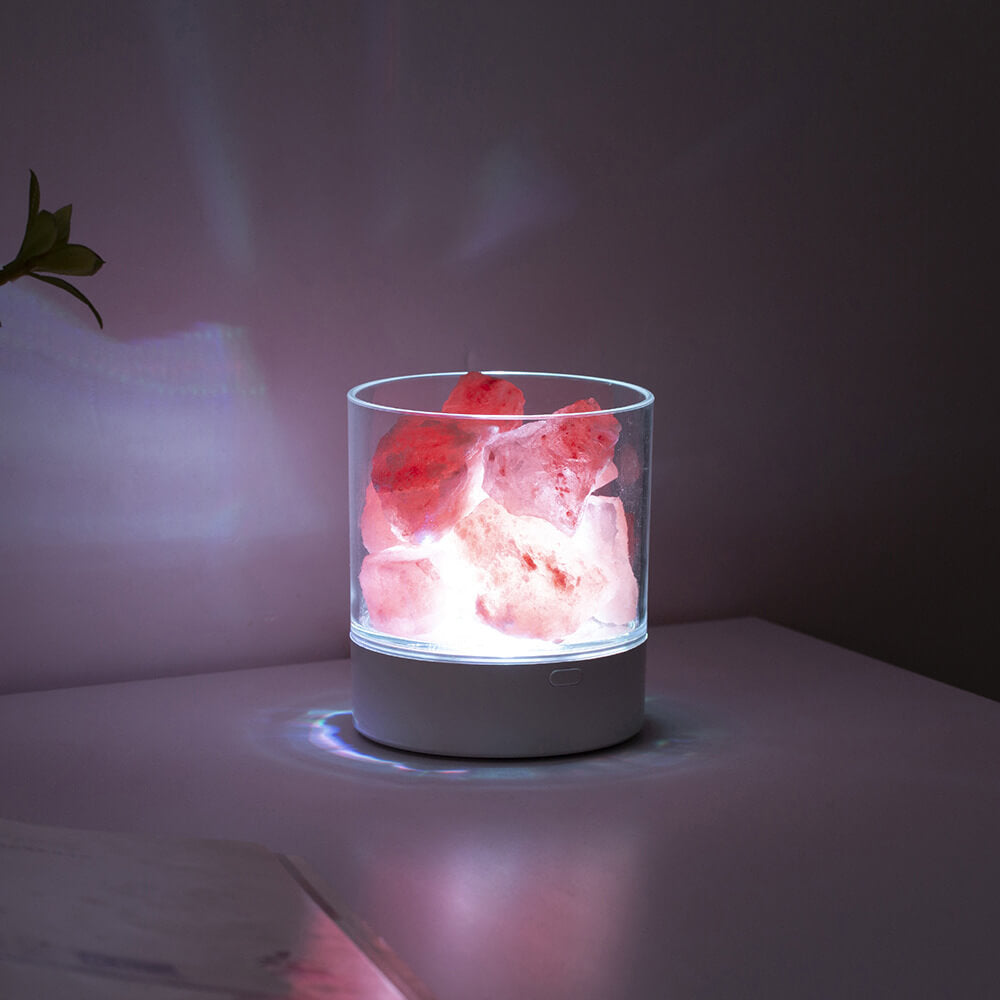 Flaminspirerad saltlampa LED-nattlampa – Mysig koppbordslampa