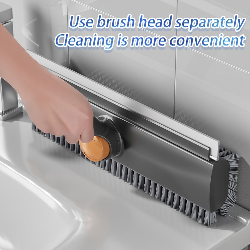 Dubbelverkande roterande skurborste - Inbyggd skrapa och långt handtag