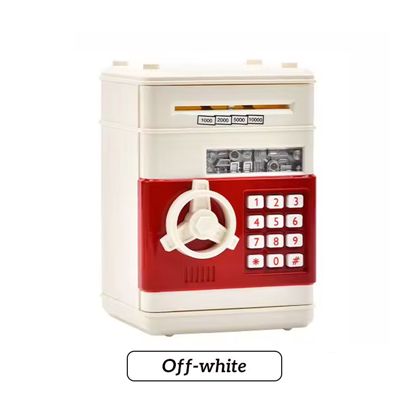 Elektronisk sparbössa för barn - bankomatliknande mynt- och kontantskåp