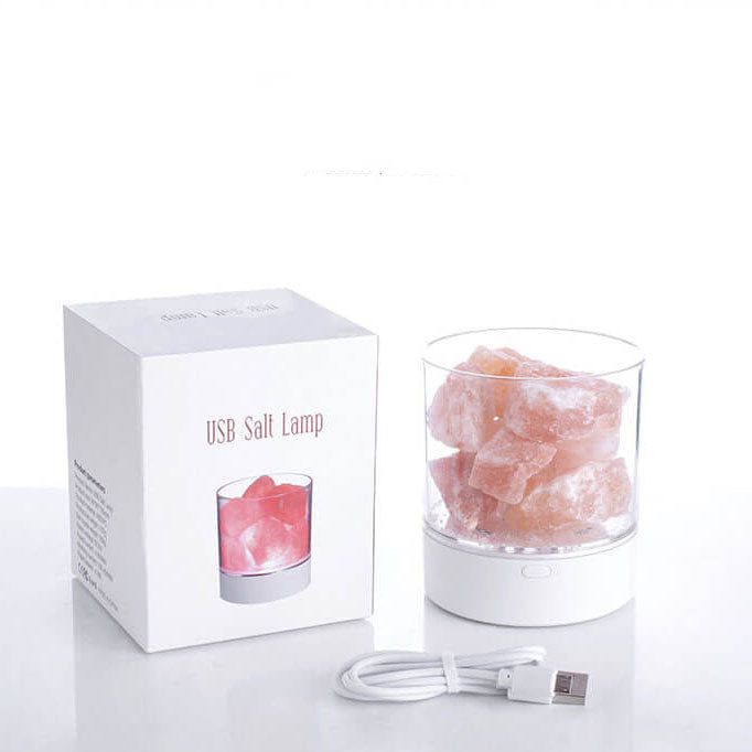 Flaminspirerad saltlampa LED-nattlampa – Mysig koppbordslampa