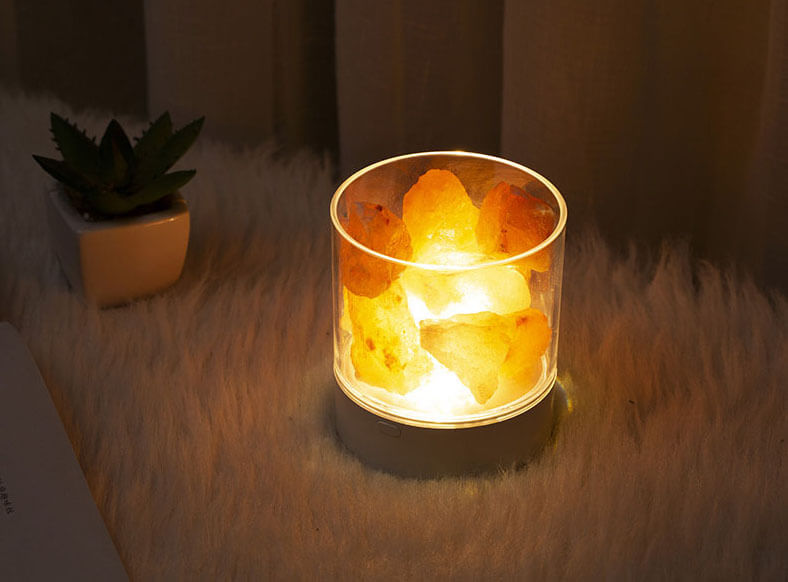 Flaminspirerad saltlampa LED-nattlampa – Mysig koppbordslampa