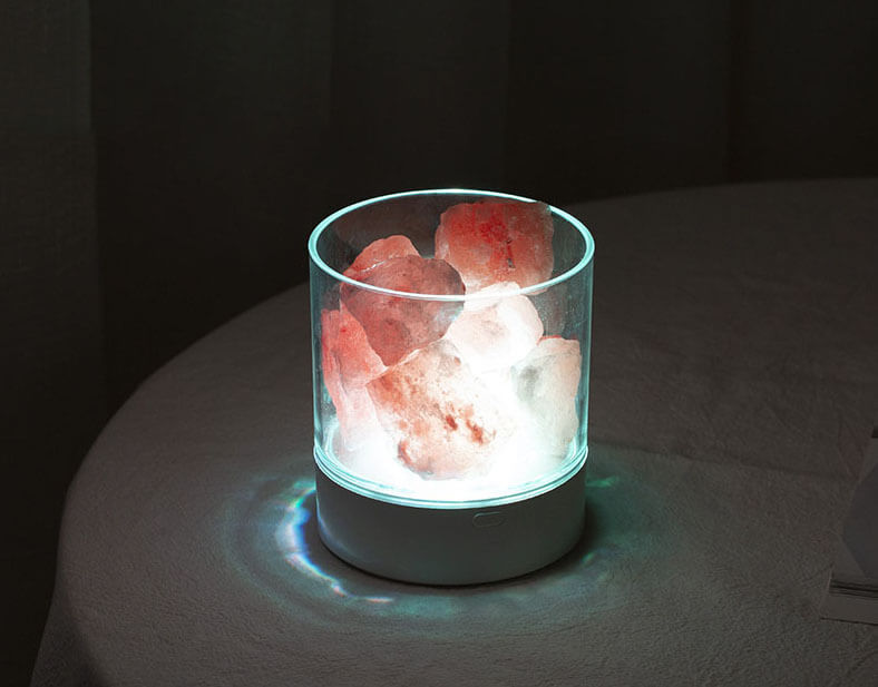 Flaminspirerad saltlampa LED-nattlampa – Mysig koppbordslampa