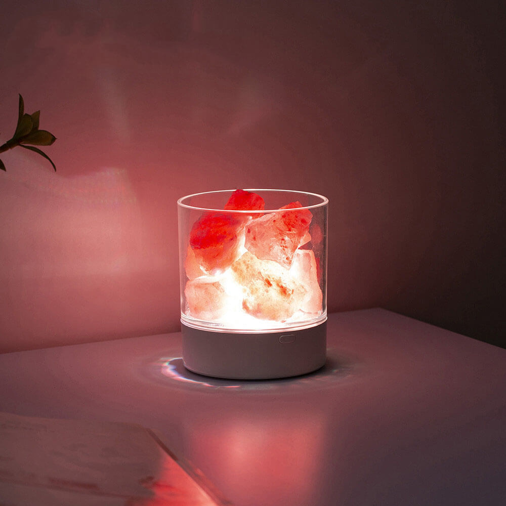 Flaminspirerad saltlampa LED-nattlampa – Mysig koppbordslampa