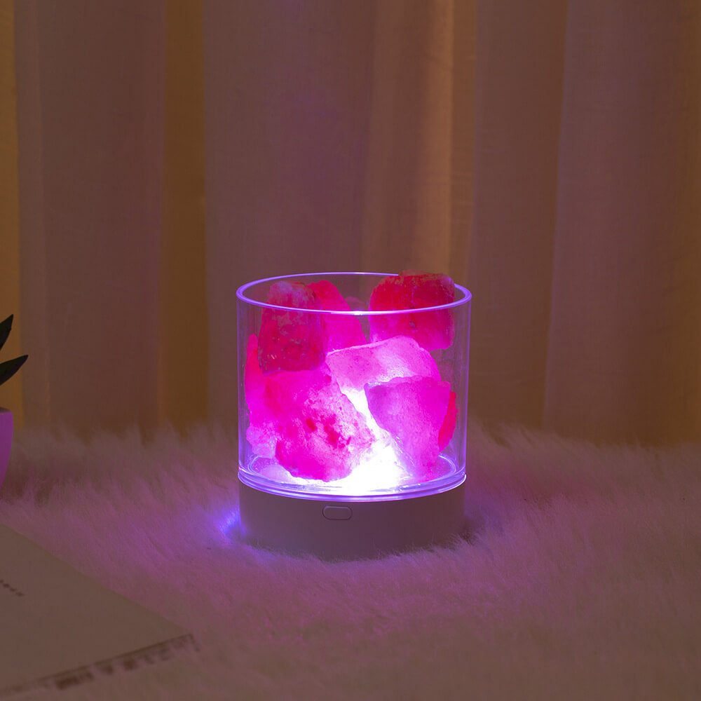 Flaminspirerad saltlampa LED-nattlampa – Mysig koppbordslampa