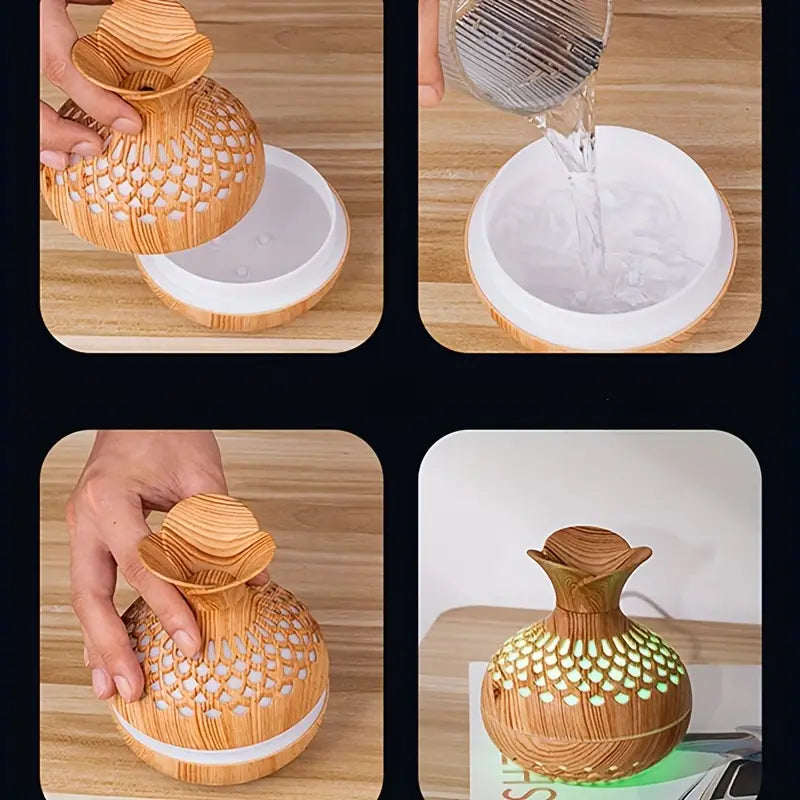 Elegant blomvas eterisk oljediffusor – Lugnande aromaterapi för hem och kontor