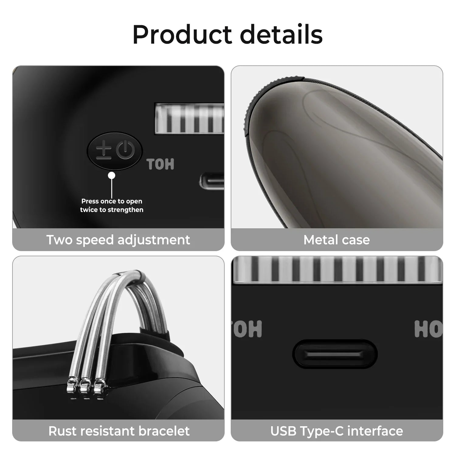 Bärbar handhållen vibrationsmassageapparat – USB-laddningsbar enhet för avlastning av hela kroppen, nacken och ansiktet