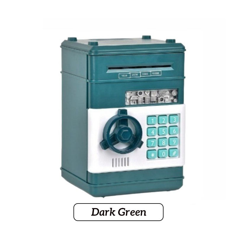 Elektronisk sparbössa för barn - bankomatliknande mynt- och kontantskåp