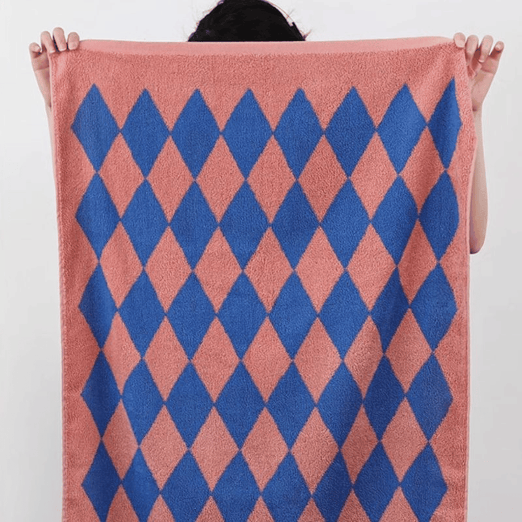 Vintage Indigo Diamantvävda Handdukar – Mjuka och snygga badrumsartiklar