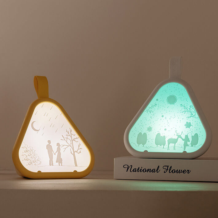 Geometric Glow LED Nattljus – Triangulär 7-färgs omgivande lampa