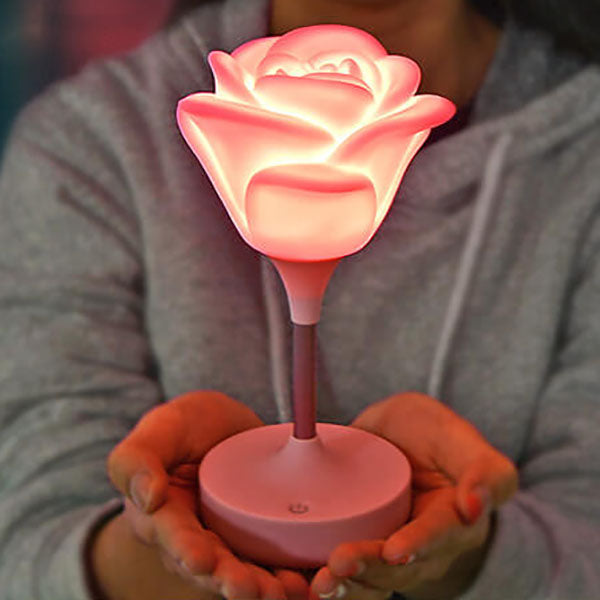 RoseGlow | Romantisk rosa USB uppladdningsbar Touch LED nattlampa