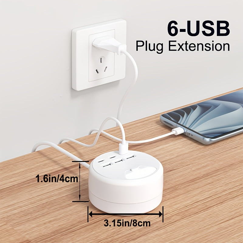 Smart överspänningsgrenuttag med USB-portar – 1,2 m förlängning med flera uttag