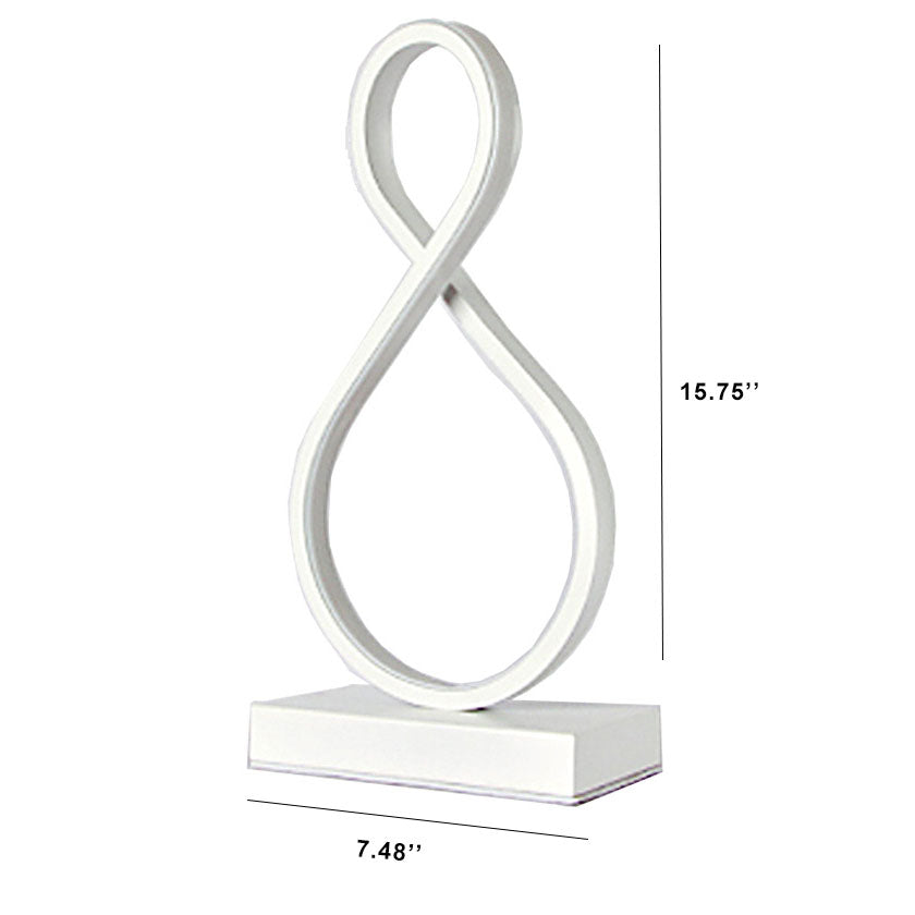 Elegant Infinity Curve LED-bordslampa – modern 8-formad minimalistisk design