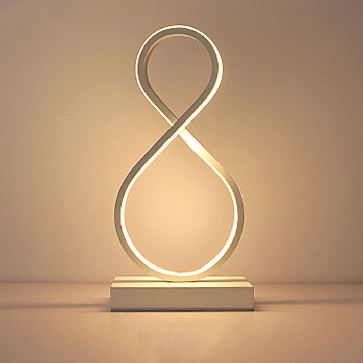 Elegant Infinity Curve LED-bordslampa – modern 8-formad minimalistisk design