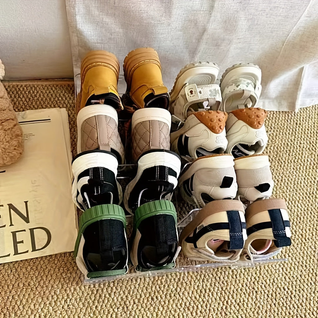 2-pack skoförvaringsset – Platsbesparande transparenta golvförvaringsställ