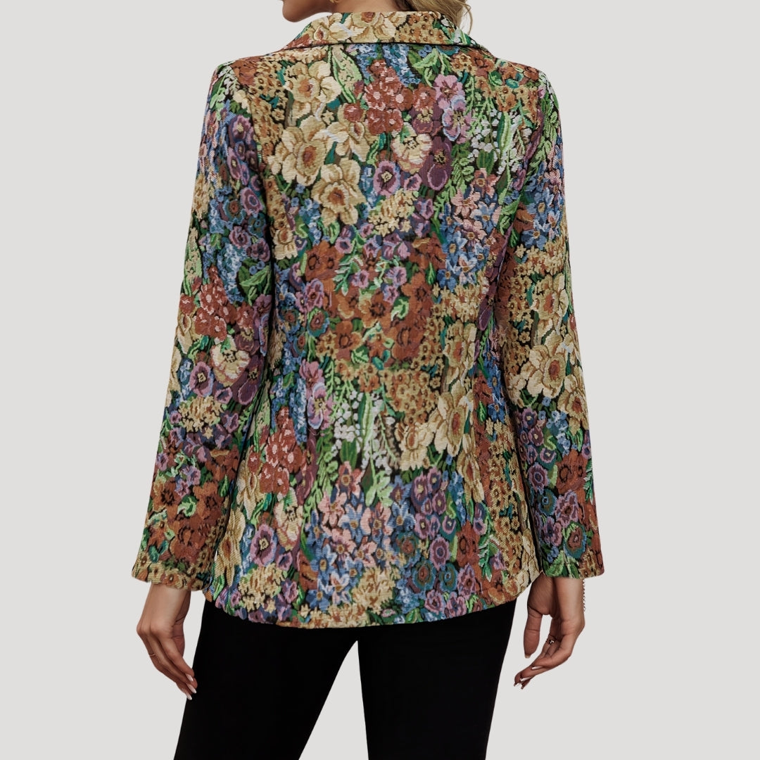 Damkavaj med vintagemönster och blommigt mönster