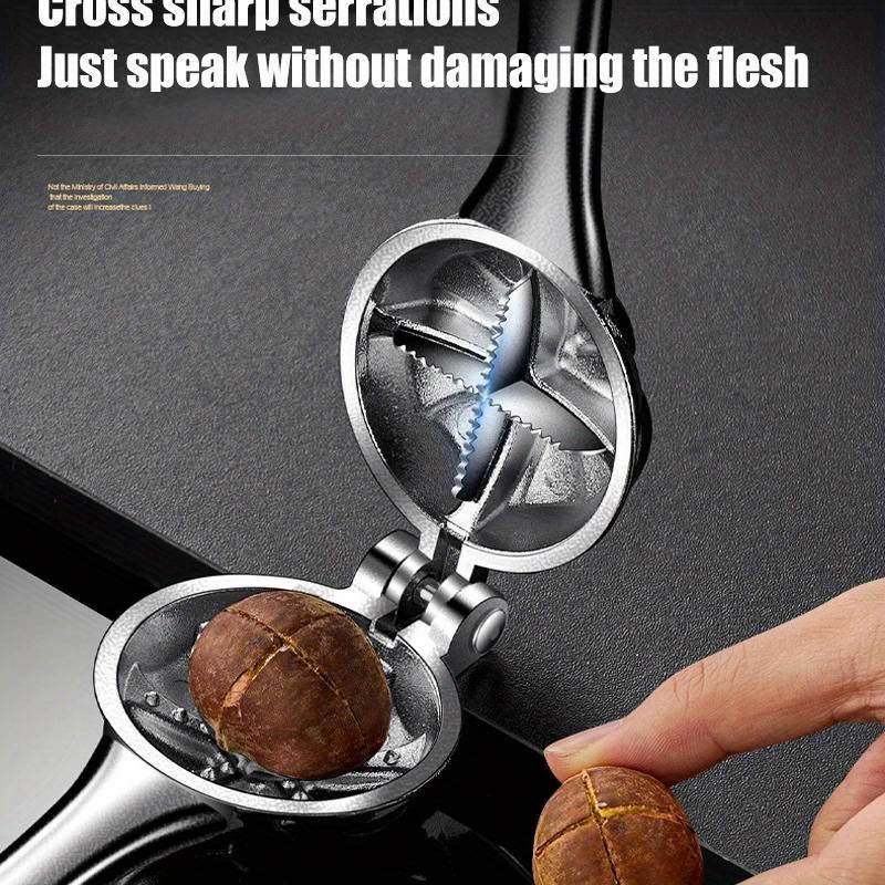 Nötöppnare i rostfritt stål - Starkt knäckverktyg för valnötter och hårda nötter