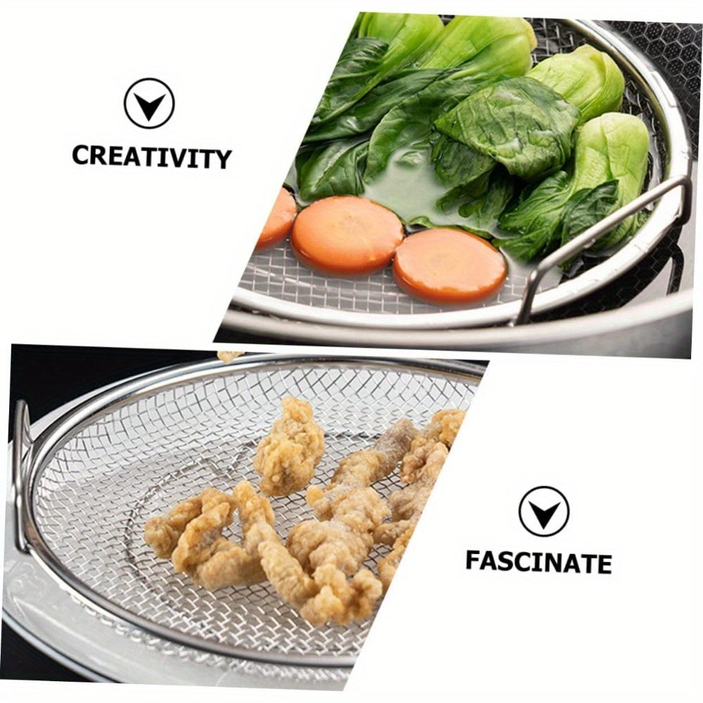 Stekkorg i rostfritt stål med oljeavrinningssystem – Multifunktionell fritös och avrinningshylla för kök
