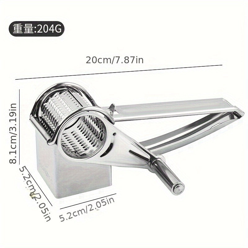 Premium ostrivjärn i rostfritt stål – manuell roterande design med 3 utbytbara trumblad