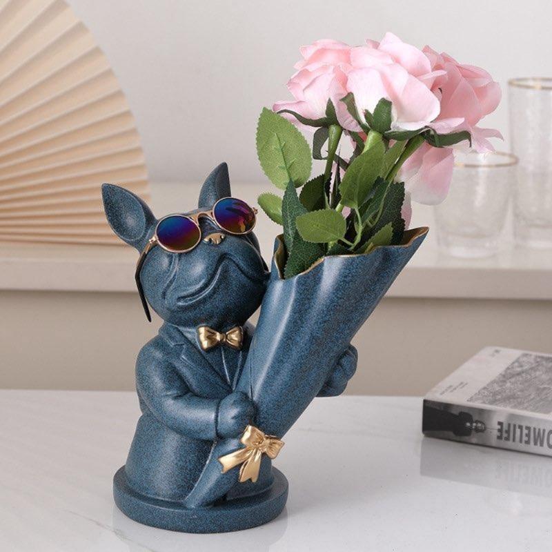FloralPaws - Fransk bulldogg blomvas