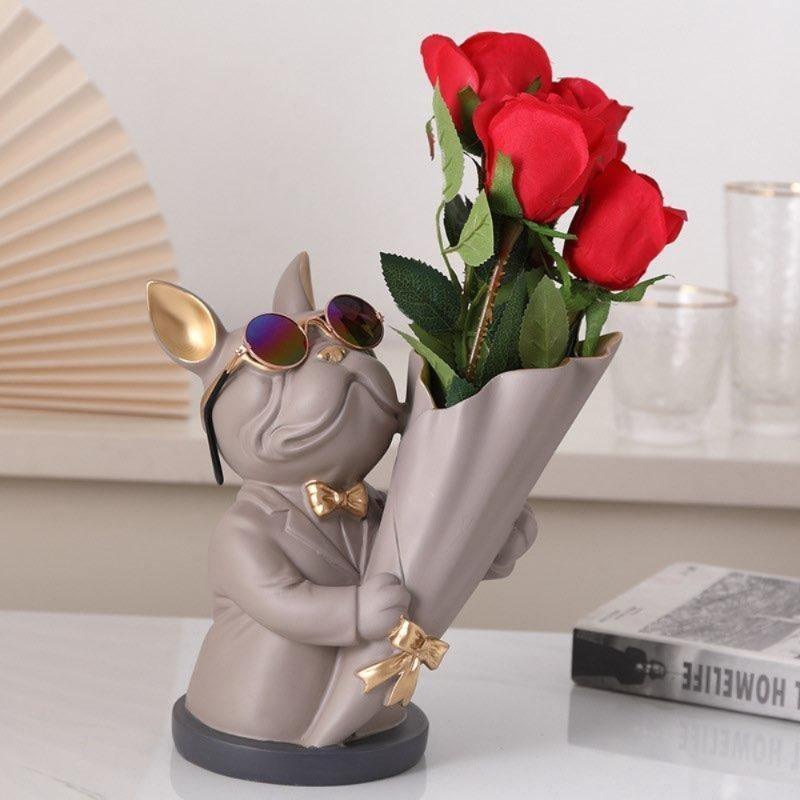 FloralPaws - Fransk bulldogg blomvas