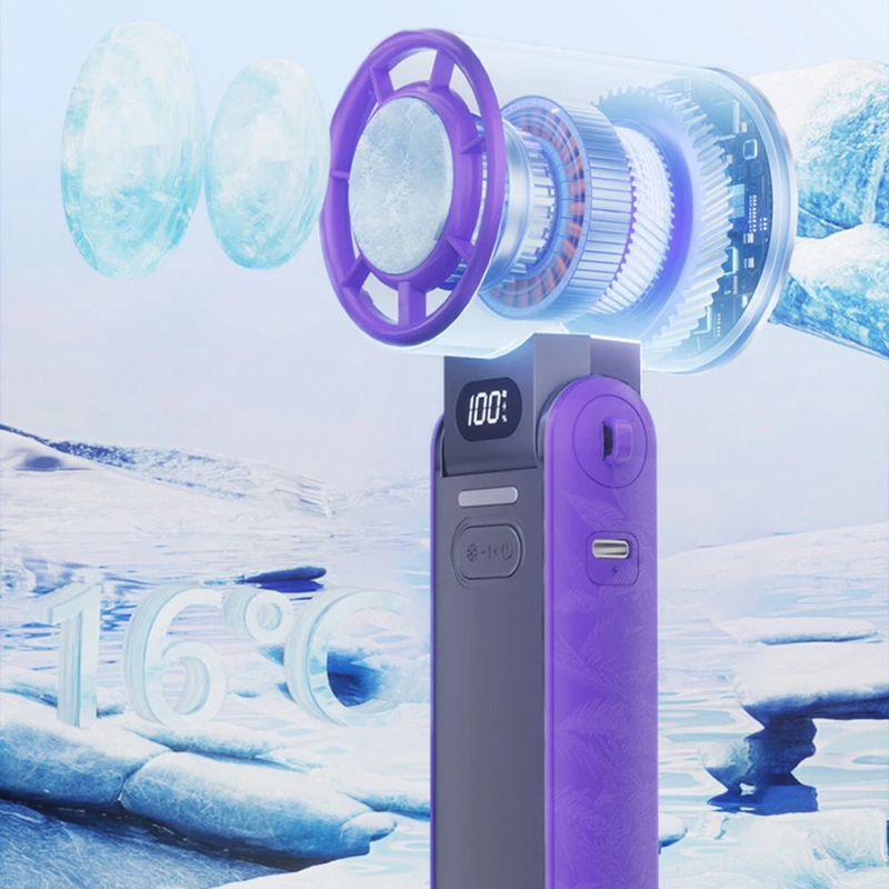 CoolWhirl – Mini hopfällbar handhållen fläkt med USB-laddningsbar Breeze Boost
