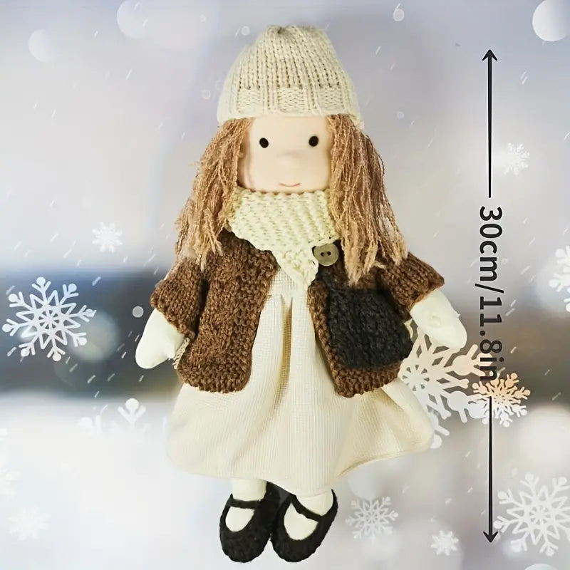 Handgjord tygdocka – Elegant mjukisdjur för uppvisning eller lek