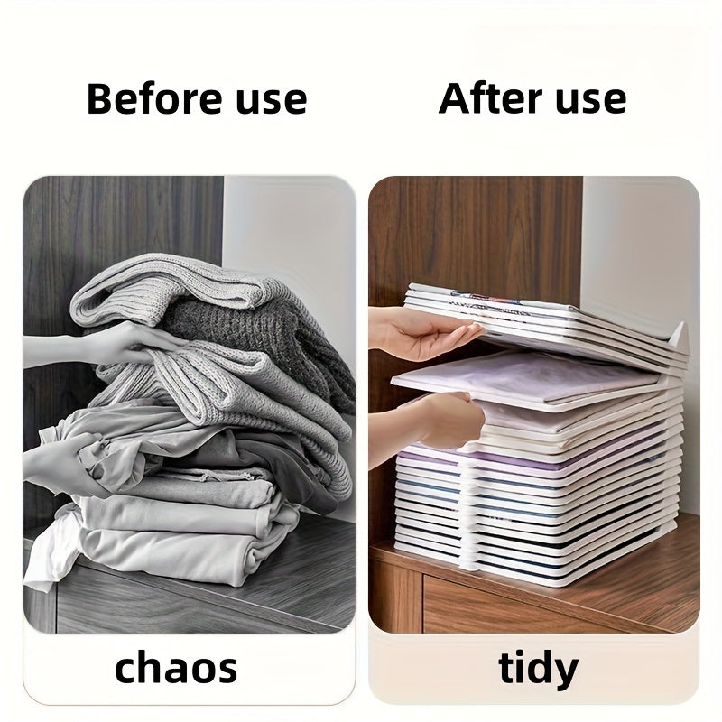 20-delade vikbara skjortorganisatörer – Stapelbara klädmappfack för prydlig garderobsförvaring