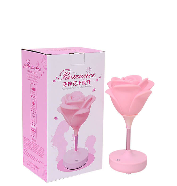 RoseGlow | Romantisk rosa USB uppladdningsbar Touch LED nattlampa