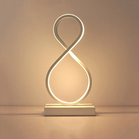 Elegant Infinity Curve LED-bordslampa – modern 8-formad minimalistisk design